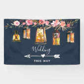 Rustikale Blaukorallenhochzeit Banner (Horizontal)