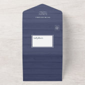 Rustikale Blautafel und Stringlichter-Fotokarte All In One Einladung (Außenbereich)