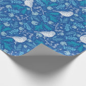 Rustikale Blauwaldvögel Weihnachtsfeiertag Geschenkpapier (Ecke)
