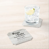 Rustikale Bleichholz-Hochzeit retten das Datum Untersetzer (Vor Ort)