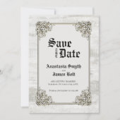 Rustikale Bleichholzschnitzel Save The Date (Vorderseite)