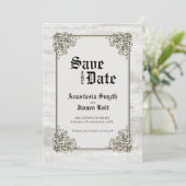 Rustikale Bleichholzschnitzel Save The Date (Stehend Vorderseite)