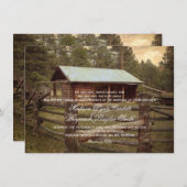 Rustikale Blockhaus-Land-Hochzeits-Einladungen Einladung (Vorne/Hinten)