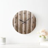 Rustikale Blockhütte aus Vintagem Holz Große Wanduhr (Zuhause)