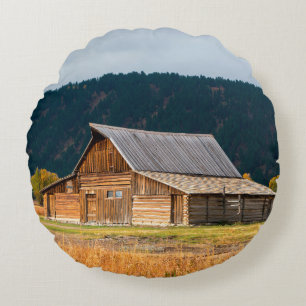 Rustikale Blockhütte im Grand Teton Nationalpark,  Rundes Kissen