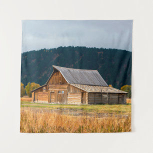 Rustikale Blockhütte im Grand Teton Nationalpark, Wandteppich