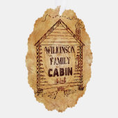 Rustikale Blockhütte Personalisiert Familienname Ornament Karte (Rechts)