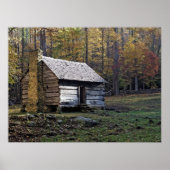 Rustikale Blockhütte Print Poster (Vorne)