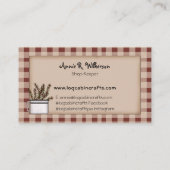 Rustikale Blockhütte Visitenkarte (Rückseite)