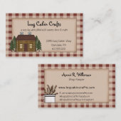 Rustikale Blockhütte Visitenkarte (Vorne/Hinten)