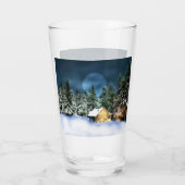 Rustikale Blockhütte Vollmond Glas (Rückseite)