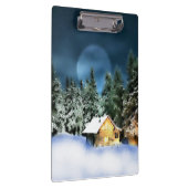 Rustikale Blockhütte Vollmond Klemmbrett (Rechts)
