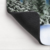 Rustikale Blockhütte Vollmond Mousepad (Ecke)