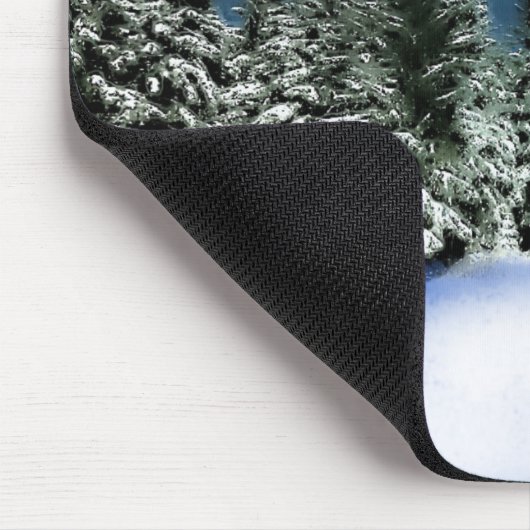 Rustikale Blockhütte Vollmond Mousepad (Ecke)