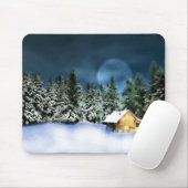 Rustikale Blockhütte Vollmond Mousepad (Mit Mouse)