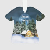 Rustikale Blockhütte Vollmond Ornament (Rückseite)