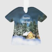 Rustikale Blockhütte Vollmond Ornament (Vorderseite)