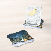 Rustikale Blockhütte Vollmond Untersetzer (Vor Ort)