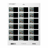 Rustikale Blockhütte Wintermagie Adressaufkleber (Vorne)