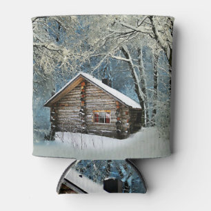 Rustikale Blockhütte Wintermagie Dosenkühler