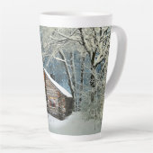 Rustikale Blockhütte Wintermagie Milchtasse (Rechte Ecke)