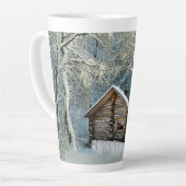 Rustikale Blockhütte Wintermagie Milchtasse (Linke Ecke)
