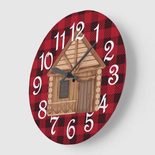 Rustikale Blockkabine Akrylwall-Uhr Große Wanduhr (Winkel)
