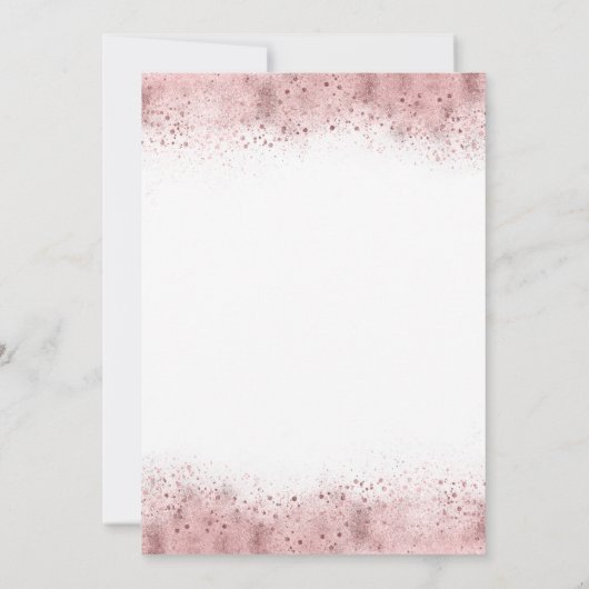 Rustikale Bloom Boho Pink Gold-Engagement-Partei Einladung (Rückseite)