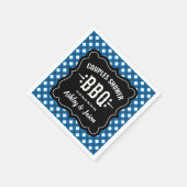 Rustikale Blue Gingham BBQ Paare Brause Serviette (Ecke)