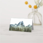 Rustikale Blue Mountain Wedding Tischnummer Platzkarte (Rückseite)