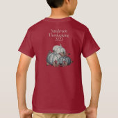 Rustikale Blue Watercolor Pumpkin-Herbstlaub T-Shirt (Rückseite)