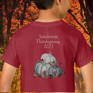 Rustikale Blue Watercolor Pumpkin-Herbstlaub T-Shirt