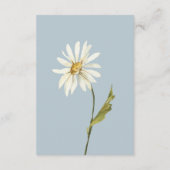 Rustikale Blue & White Daisies Hochzeitdetails Begleitkarte (Rückseite)