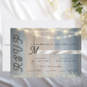 Rustikale Blue Wood & String Lights Wedding RSVP C