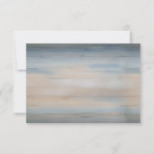 Rustikale Blue Wood & String Lights Wedding RSVP C Karte (Rückseite)