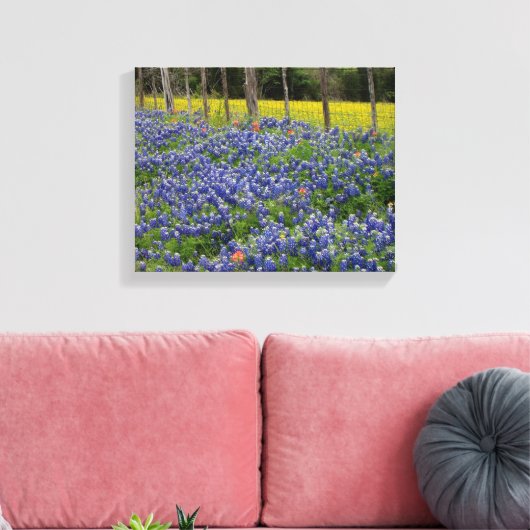 Rustikale Bluebonnets Leinwanddruck (Insitu (Wohnzimmer))