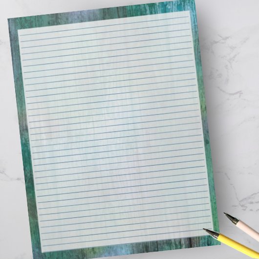 Rustikale Blues Green - Blue Uni Ruled 8.5"x11" Notizblock