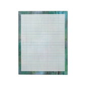Rustikale Blues Green - Blue Uni Ruled 8.5"x11" Notizblock (Rotiert)