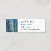 Rustikale Blues Streifen handbemalt Mini Visitenkarte (Rückseite)