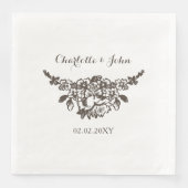 Rustikale Blüh Vintage Wedding Serviette (Vorderseite)