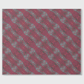 Rustikale Blume, Abstraktes Blumenmuster Ruby Grau Geschenkpapier (Flach)