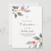 rustikale Blume auf Holzbestätigung Einladung (Vorderseite)