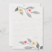 rustikale Blume auf Holzbestätigung Einladung (Rückseite)