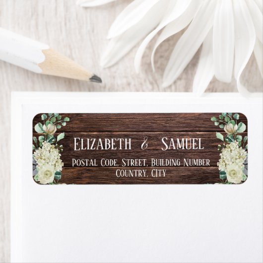 Rustikale Blume aus Holz Rücksendeadresse (Insitu)