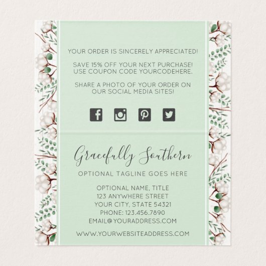 Rustikale Blume aus Südwolle auf Holz Vielen Dank (Innenseite Aufgefaltet)