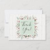 Rustikale Blume aus Südwolle auf Holz Vielen Dank Dankeskarte (Vorderseite)