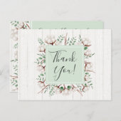 Rustikale Blume aus Südwolle auf Holz Vielen Dank Postkarte (Vorne/Hinten)