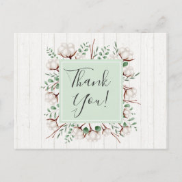 Rustikale Blume aus Südwolle auf Holz Vielen Dank Postkarte