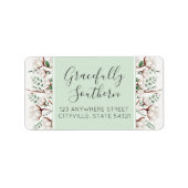 Rustikale Blume aus Südwolle auf Weißholz Adressaufkleber (Vorne)