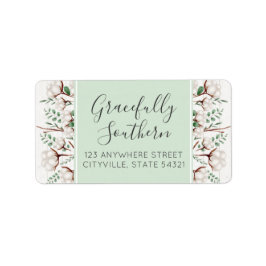 Rustikale Blume aus Südwolle auf Weißholz Adressaufkleber